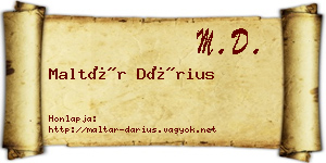 Maltár Dárius névjegykártya